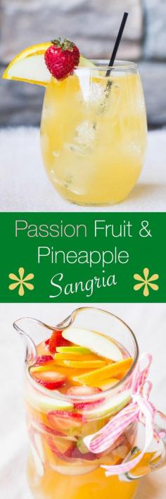 Looking for a fresh signature sip this summer? Passion Fruit and Pineapple Sangria is sweet, sparkly and destined to be your new favorite beverage!
