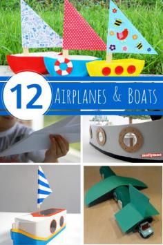 Flugzeuge und Schiffe aus Papier DIY Paper Airplanes and boats crafts for kids #DIY #Craftsforkids- Addicted 2 Savings 4 U