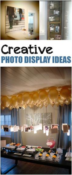 Love the balloon idea for an engagement party and pics of the couple