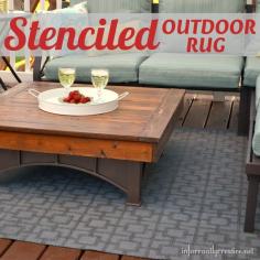 How to stencil an outdoor rug - great outdoor diy project