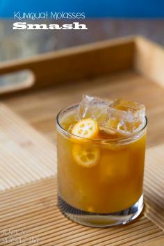 3 Ingredient Kumquat Molasses Smash #Cocktail