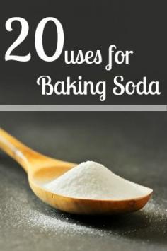 20 Uses for Baking Soda | You may not know that that unassuming little box of baking soda has big uses.  Since it you can purchase it for under a dollar a box you will also save money using this little powerhouse in a box. 1. Heartburn Relief Mix a teaspoon of baking soda to a glass of water and drink …