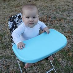 DIY Vintage Highchair Makeover with tutorial - paint and oil cloth