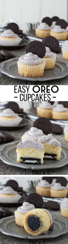 Yummy Oreo cupcakes with Oreo buttercream frosting