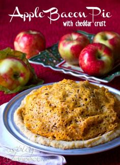 Apple and Bacon Pie with Cheddar Crust | ASpicyPerspective.com #recipe #applepie #holiday. Full recipe