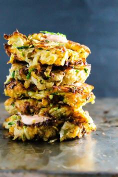 
                    
                        Kohlrabi & Zucchini Fritters with Sriracha Mayo
                    
                