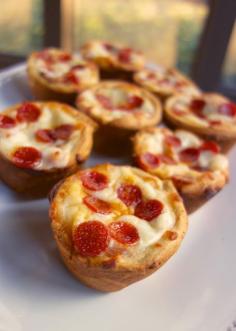 deep dish pizza cups. use pizza dough or crescent rolls.