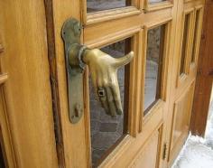 door handle, hand, shaking hands, door knob
