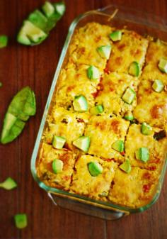 low carb Mexican Cauliflower Casserole - filled with roasted peppers, cauliflower, and cheesy goodness (gluten free & vegetarian).