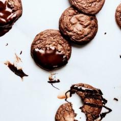 Glazed Chocolate–Crème Fraîche Cookies Recipe.