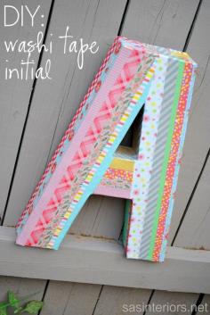 washi tape letter from washi tape crafts would be great to stick on a door to a kids room or something....☻