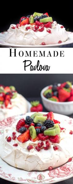 Pavlova - Erren's Kitchen -This recipe makes scrumptious treat for a hot summer's day. Choose your own topping for this summery delight that tastes as dreamy as it looks!