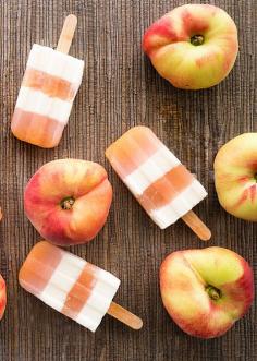 peaches and cream pops recipe Replace Greek yogurt with soy ice cream