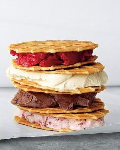 Ice Cream Waffle Sandwich~  If it's got to be a sweet waffles recipe, I'd suggest icecream filling. The best 
                                        