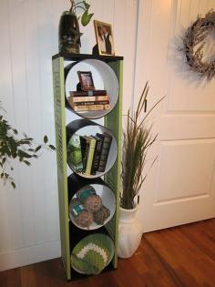 DIY Bookcase Made Of Concrete Forms And Old Shutters by stefanie