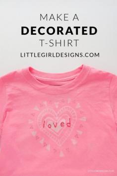
                    
                        Make a Decorated T-shirt - Use a paint pen, iron-on transfer pen, and embroidery floss to create a one-of-a-kind t-shirt! @ littlegirldesigns...
                    
                