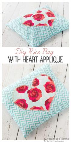 DIY Rice Bag with Heart Appliqué