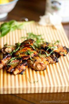 honey lemon grilled chicken recipe from Carrian of Oh Sweet Basil (@Sweet Basil)