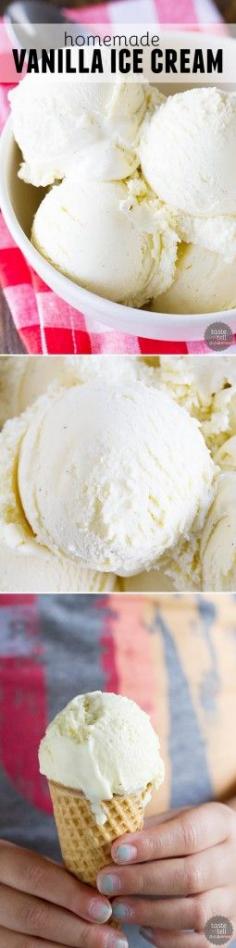 You can’t go wrong with a classic!  This Homemade Vanilla Ice Cream is custard based with real vanilla bean flecks throughout.