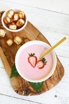 
                    
                        chilled strawberry basil soup with angel food cake croutons
                    
                