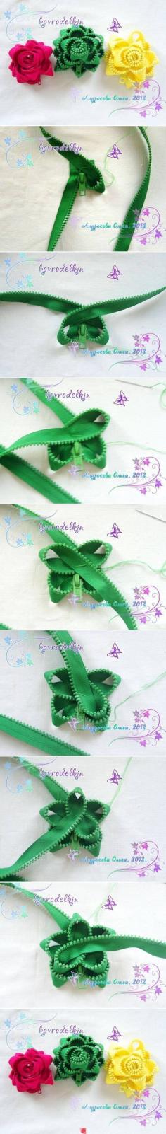 DIY Simple Zipper Flower Brooch DIY Projects | UsefulDI… na Stylowi.pl