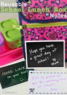 Reusable Lunch Box Notes for Back to School kids lunches | TodaysCreativeBlog.net
