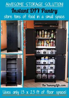 Instant DIY Pantry Cabinet. An easy kitchen storage solution