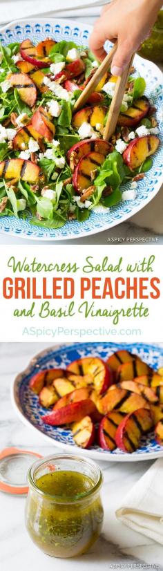 
                    
                        Amazingly Simple Watercress Salad with GRILLED PEACHES and Basil Vinaigrette on ASpicyPerspective... #salad #peaches
                    
                