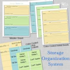 Storage organization system IDEAS ~ Perfect for organizing your attic, shed, or garage storage bins. #Organization #Garage #Shed #Attic -If you are interested in the storage organization system, it is for sale for only $5 as a digital download in the Etsy shop.