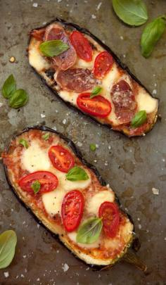 Aubergine (Eggplant) pizza - a fabulous low carb recipe