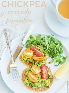 gluten free and vegan chickpea and avocado pancakes