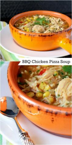 Barbecue Chicken Pizza Soup