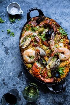 
                    
                        Skillet Grilled Seafood and Chorizo Paella.
                    
                