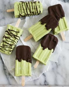 that green for the little boys room? Creamy Chocolate Avocado Popsicles by thelittleepicurean #Popsicles #Avocado #Chocolate #Healthy