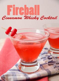 Fireball Cinnamon Whiskey Cocktail | DIY Cocktail Recipes For Your 4th Of July Party by DIY Ready at http://diyready.com/19-dyi-ideas-for-your-fourth-of-july-party/
