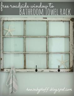 Vintage Window to Bathroom Towel Rack via House by Hoff