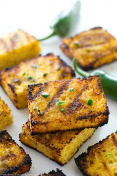 
                    
                        GRILLED CORNBREAD WITH JALAPENO HONEY BUTTER
                    
                
