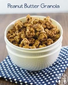 peanut butter granola - a simple and delicious peanut butter granola that is great plain, with milk or on top of yogurt!