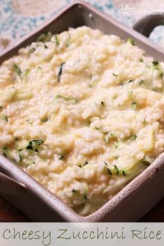 Side Recipe: Cheesy Zucchini Rice ~ Easy Side Dish for the Week Night Loaded with Rice, Zucchini & Cheese!