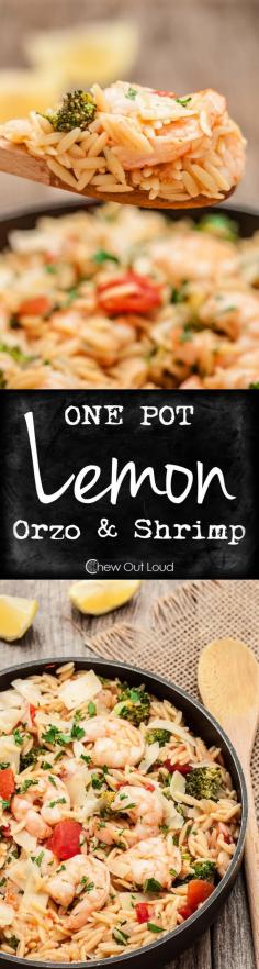 
                    
                        One Pot Lemon Orzo with Shrimp - It takes just 30 minutes and one pot. Succulent, flavorful, tender, and healthy! #dinner #recipe
                    
                