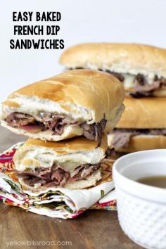 Easy Baked French Dip Sandwiches - Yellow Bliss Road