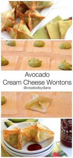 avocado cream cheese wontons @createdbydiane #avocado #appetizer
