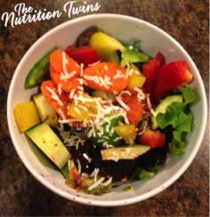Summer Salad with Coconut Sprinkles | Sweet, Savory & Spicy | Summery with Rockin' Coconut Twist | Only 104 Calories, Protein & Fiber-Packed! | For MORE RECIPES please SIGN UP for our FREE NEWSLETTER www.NutritionTwins.com