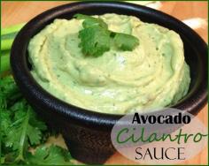 Avocado Cilantro Sauce Recipe- a refreshing take on using avocados for dipping other than guacamole dip!