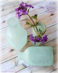 Get the look of seaglass using Martha Stewart Crafts Glass Paint in Frost