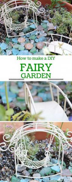 How to make an easy DIY fairy garden! Includes video and links to where to buy supplies!