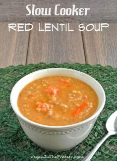 This Slow Cooker Red Lentil Soup came out great and it could not be easier! Rich flavors the whole family will love - from the crock pot.