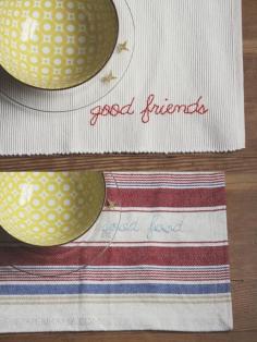 Embroidered Placemats + patterns: so easy and cute // hp create