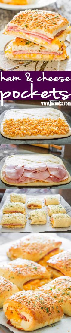 Ham and Cheese Pockets - completely homemade hot pockets! So good and delicious