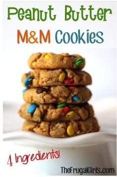 Peanut Butter MM Cookies. #food #cookies